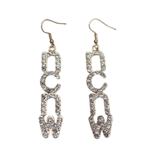 Bling drop earrings (silver or gold trim) - NCNW